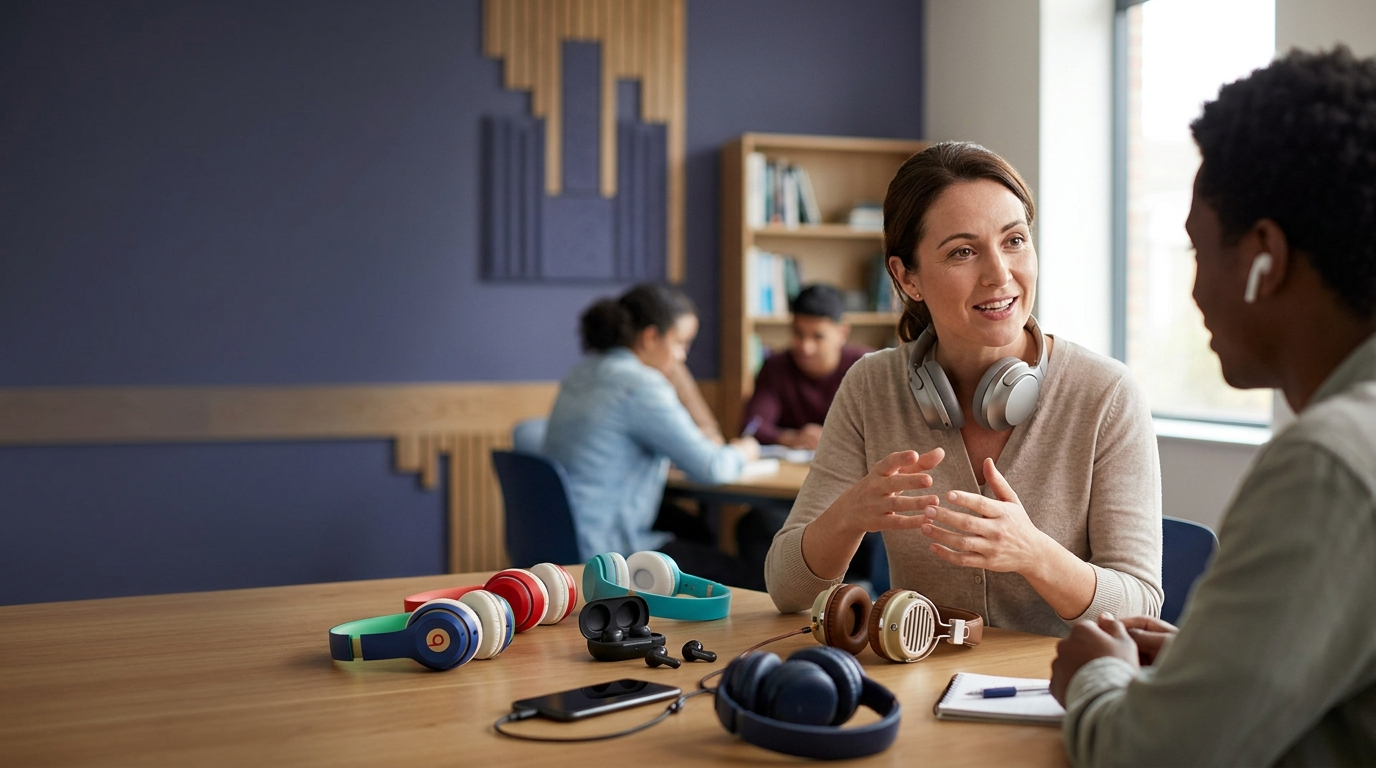 IELTS konusu Kulaklıklar için resimli konuşma sahnesi