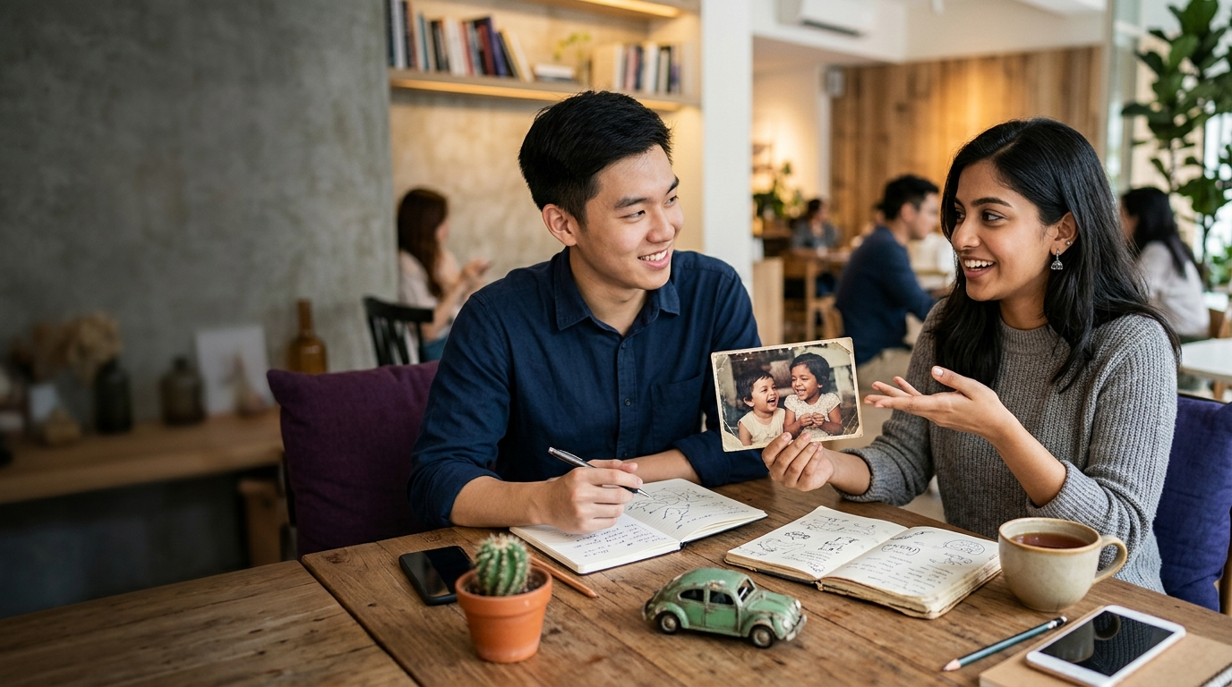 Gợi ý nói trực quan 1 cho chủ đề mô tả một người bạn thời thơ ấu của bạn